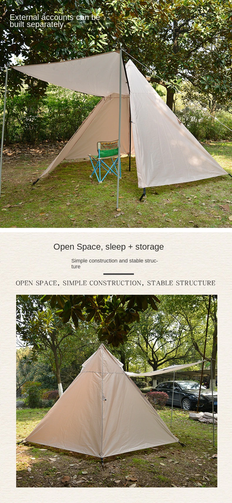 Cheap Goat Tents Outland Outdoor Indian Tent 3 People Camping Pyramid With Front Hall Canopy Camping Pyramid Tent Double Tent   